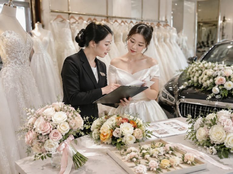 坊子区婚车花艺与婚纱礼服定制